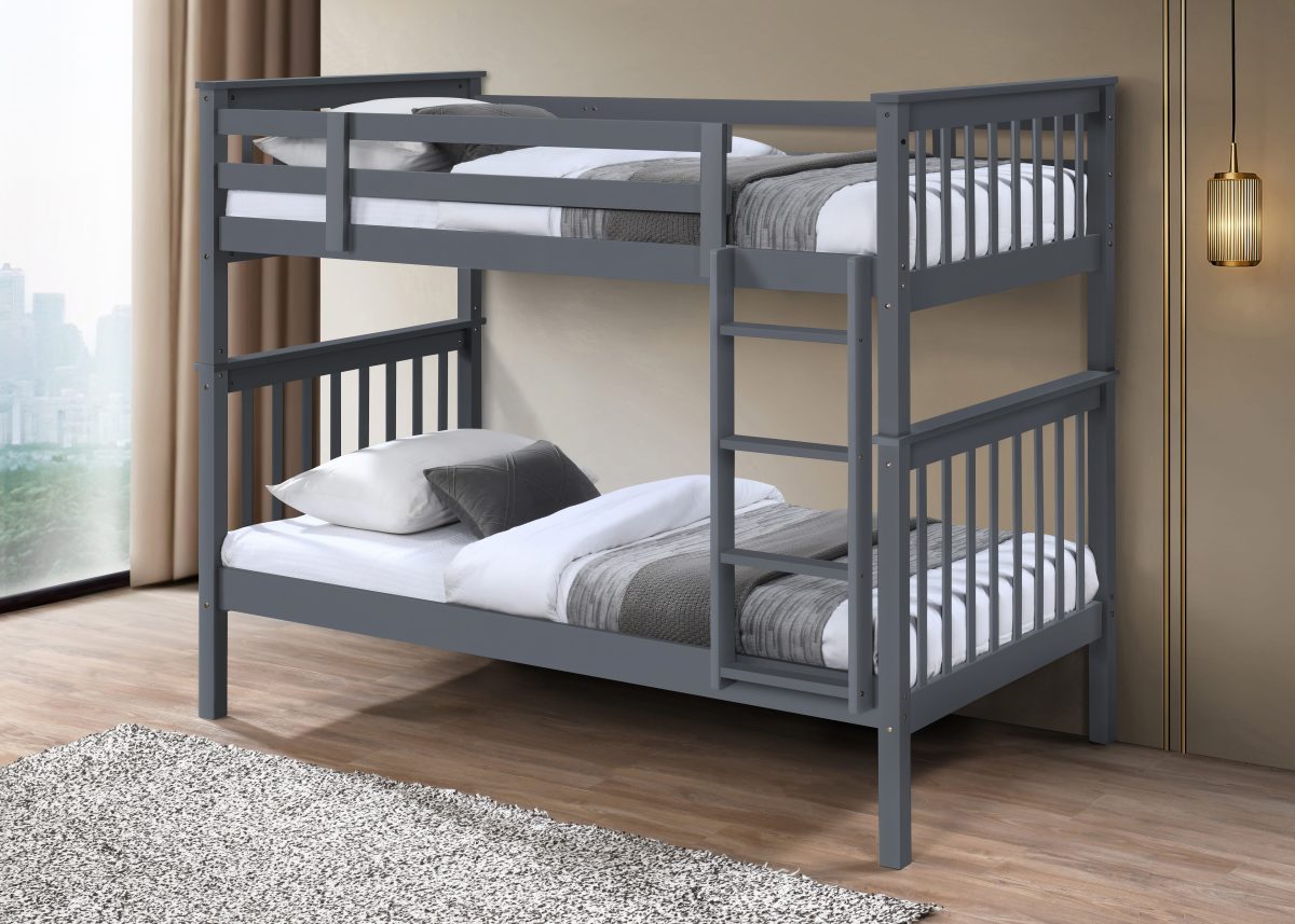 Convertible Twin Over Twin Solid Wood Bunk Bed-T2500