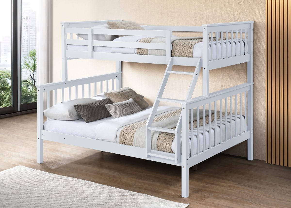Convertible Twin Over Double Solid Wood Bunk Bed -T2501