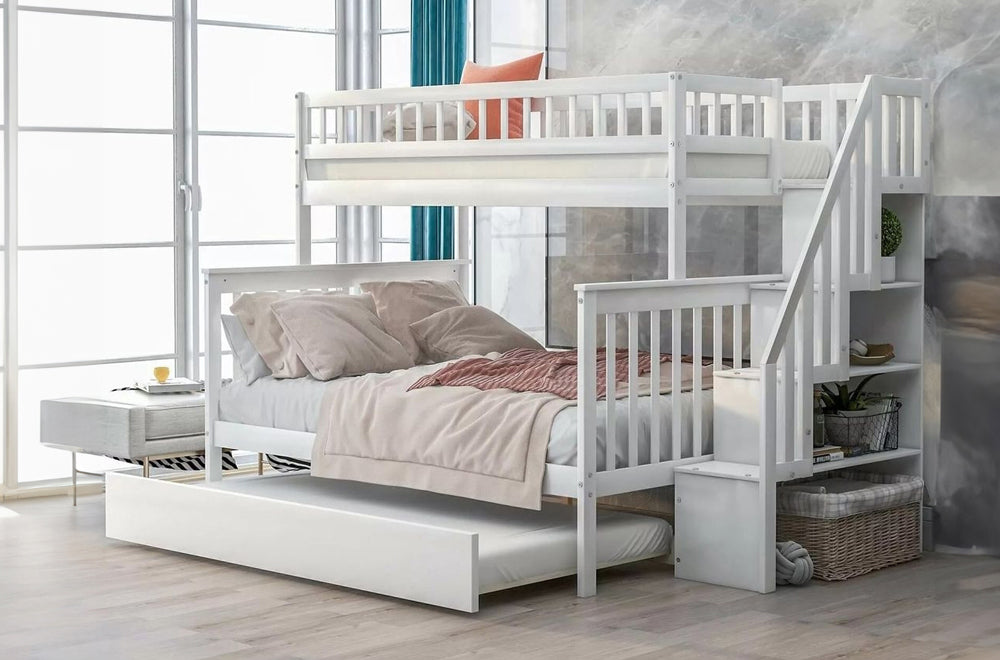Twin Over Full Bunk Bed with Trundle-T2594