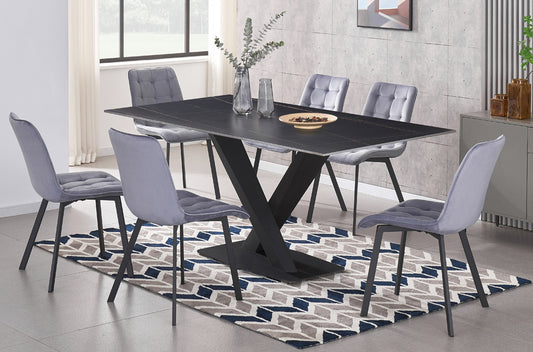 7-Piece Modern Sintered Stone Dining Set – T3525