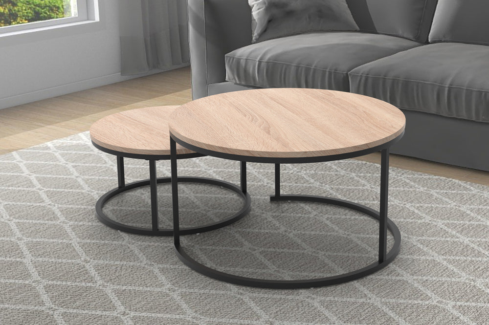 Light Wood Finish Coffee Table Set-T5505