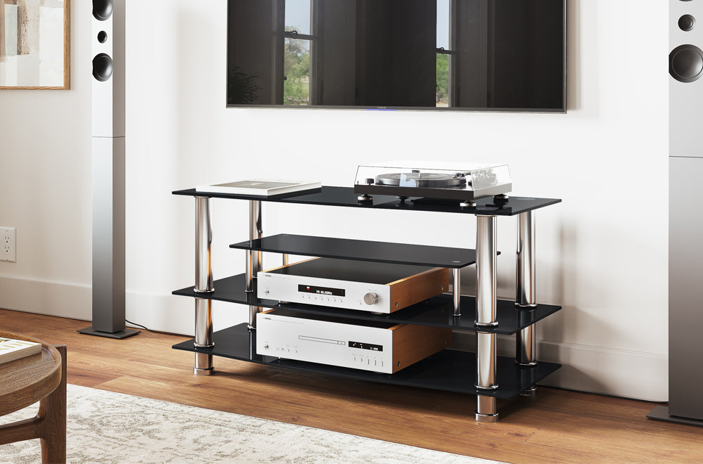 Modern Black Glass TV Stand-T700
