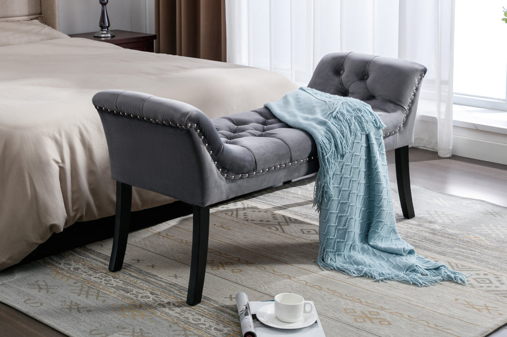 Velvet Bedroom Bench – Elegant, Soft & Timeless-T818