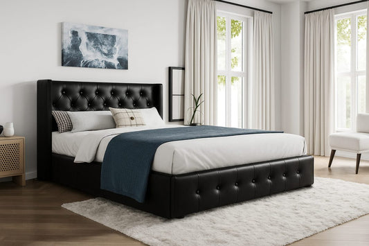 Modern Upholstered Storage Platform Bed with Lift-Up Storage-T2162