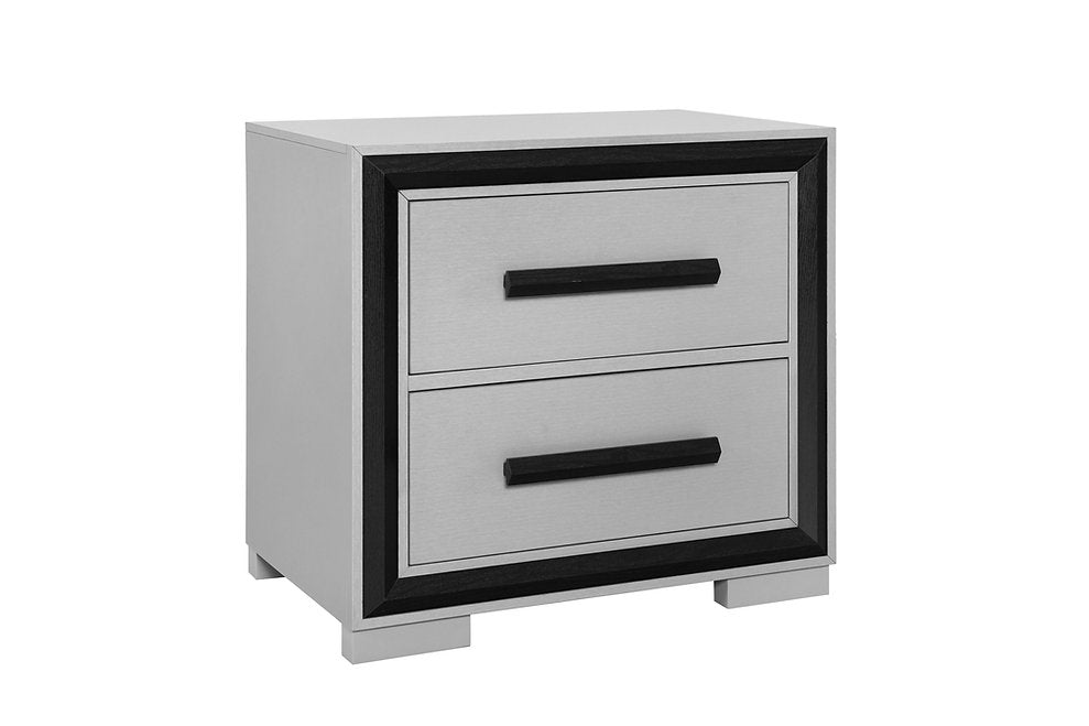 Modern LED Bedroom Collection – Sleek Silver & Black Accents-Amelia（BK）