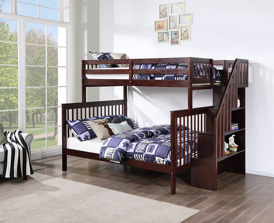 Twin Over Full Bunk Bed with Reversible Staircase-I1850