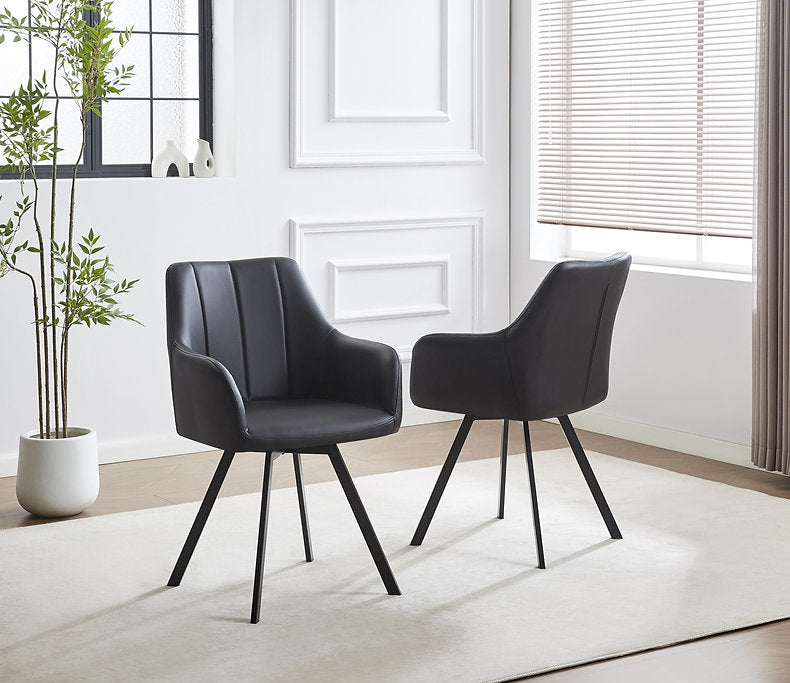 Round Dining Set with Storage Base & Swivel Chairs-I1408