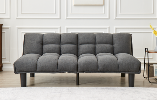 Modern Tufted Fabric Sofa Bed with Memory Foam – Grey-I8060