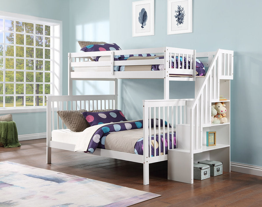 Twin Over Full Bunk Bed with Reversible Staircase-I1852