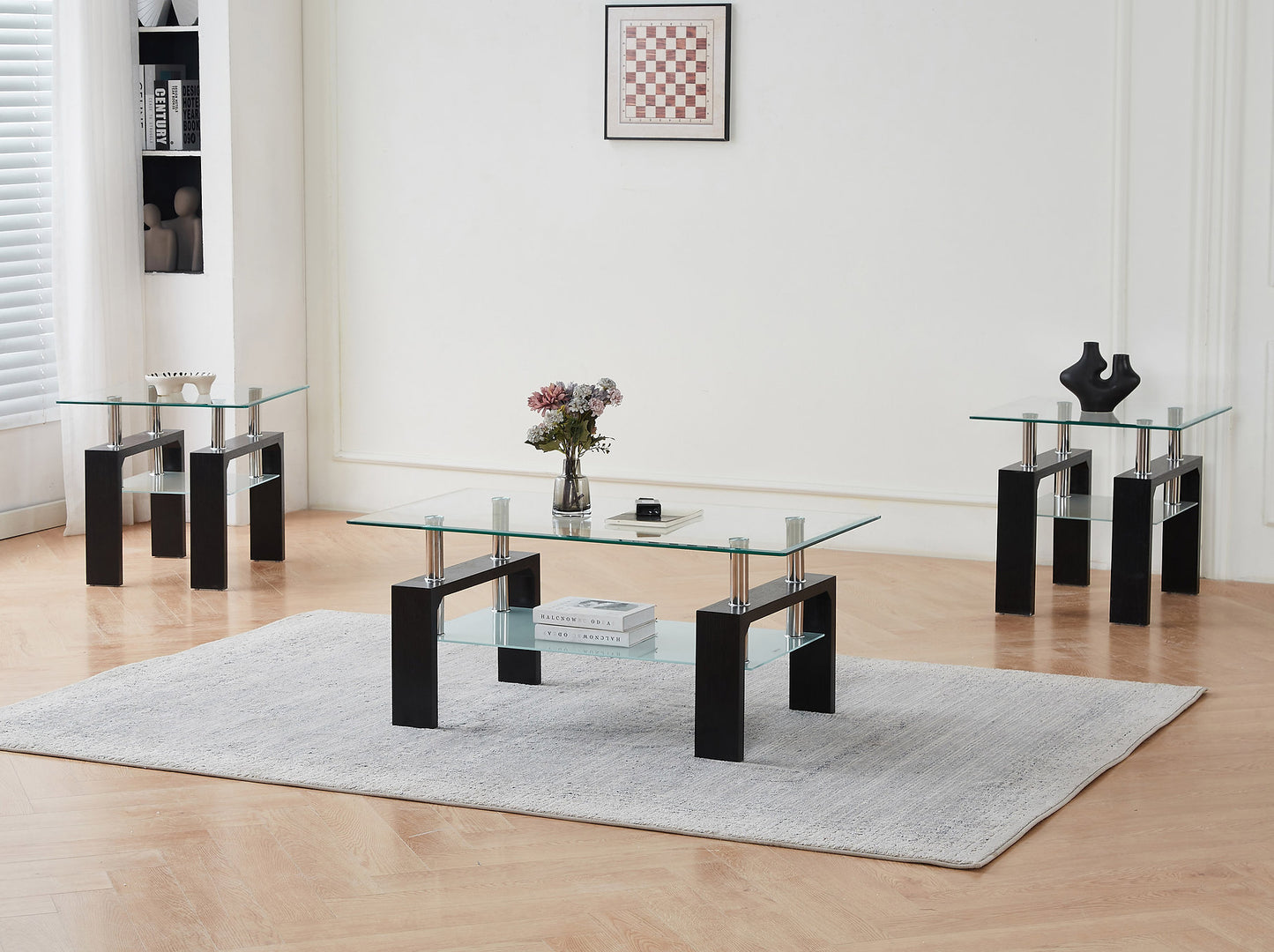 Modern Glass Coffee Table & End Table Collection-I2064