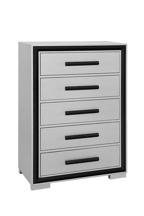 Modern LED Bedroom Collection – Sleek Silver & Black Accents-Amelia（BK）