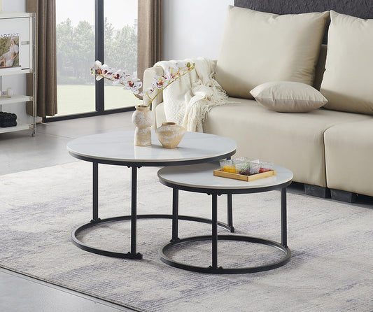 Set of 2 Round Coffee Tables-I2630
