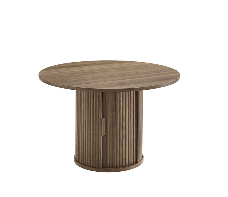 Round Dining Set with Storage Base & Swivel Chairs-I1408