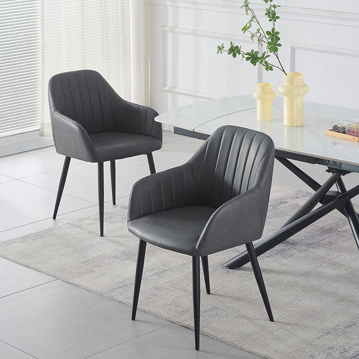 Extendable Sintered Stone Dining Table Set with Grey PU Chairs -I1415T(1416C)