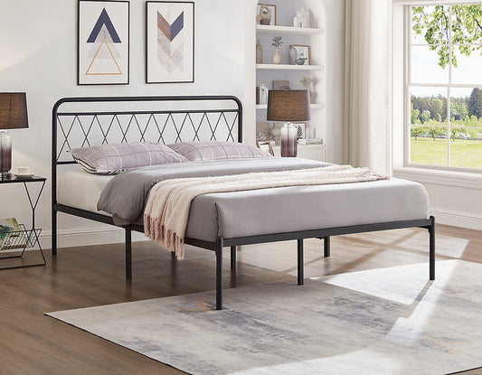 Modern Black Steel Platform Bed-I152