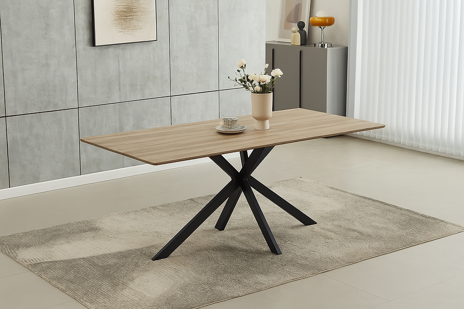 Modern 7-Piece Dining Table Set with Upholstered Chairs-I1510