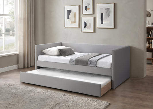 Single Upholstered Day Bed with Pull-Out Trundle-I306