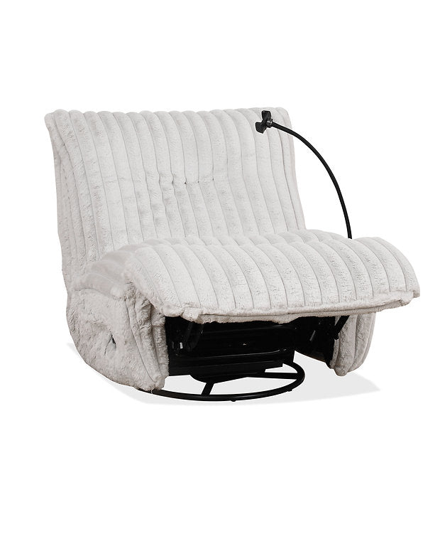 Plush Corduroy Swivel Recliner Chair with Phone Holder – I6305