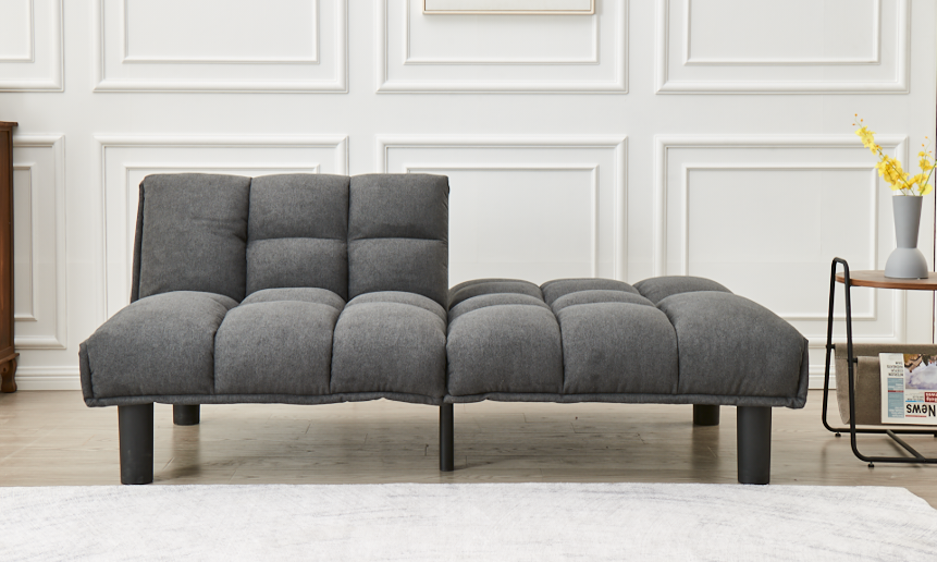 Modern Tufted Fabric Sofa Bed with Memory Foam – Grey-I8060