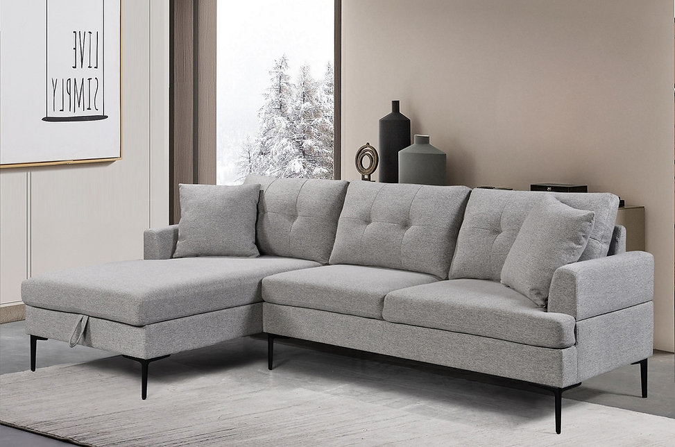 Modern Soft Grey Storage Sectional Sofa-I9060
