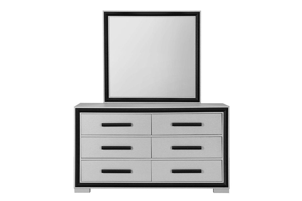 Modern LED Bedroom Collection – Sleek Silver & Black Accents-Amelia（BK）