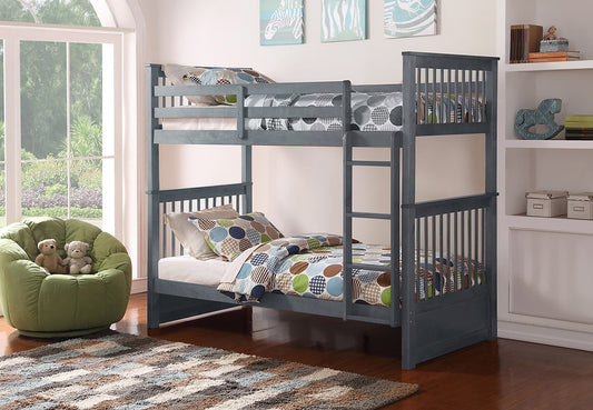 Twin over Twin Solid Wood Bunk Bed with Optional Storage Drawers or Trundle | I121