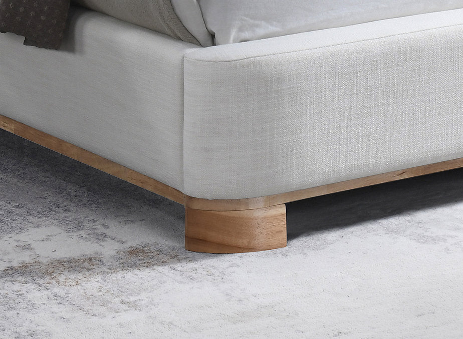 Modern Upholstered Platform Bed with Rounded Headboard-I5910