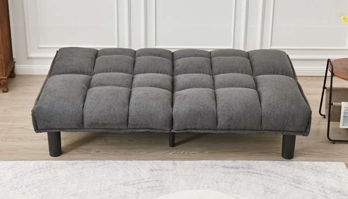 Modern Tufted Fabric Sofa Bed with Memory Foam – Grey-I8060