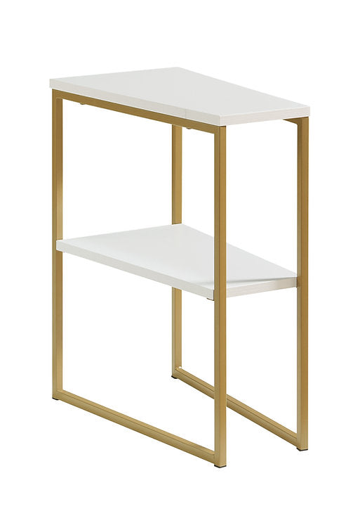 Modern White & Gold Side Table – I081