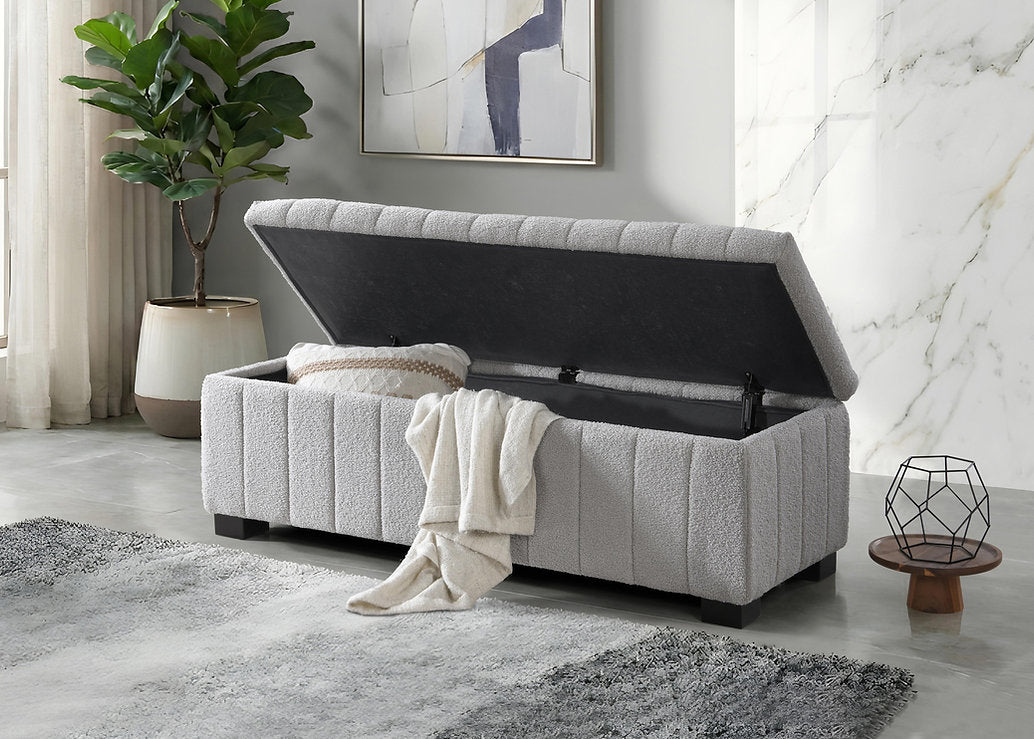 Teddy Bear Fabric Storage Bench Ottoman-I6260(1)