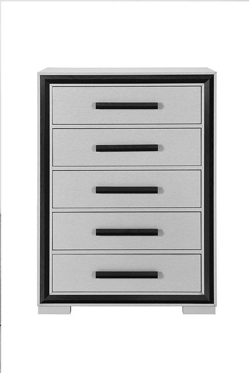 Modern LED Bedroom Collection – Sleek Silver & Black Accents-Amelia（BK）