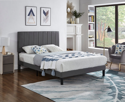 Grey PU Platform Bed-I5361