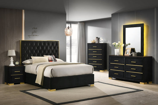 Button Tufted Velvet Platform Bed-Chloe