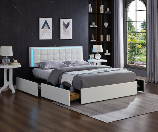 Modern Bed Frame with LED Headboard-I5402