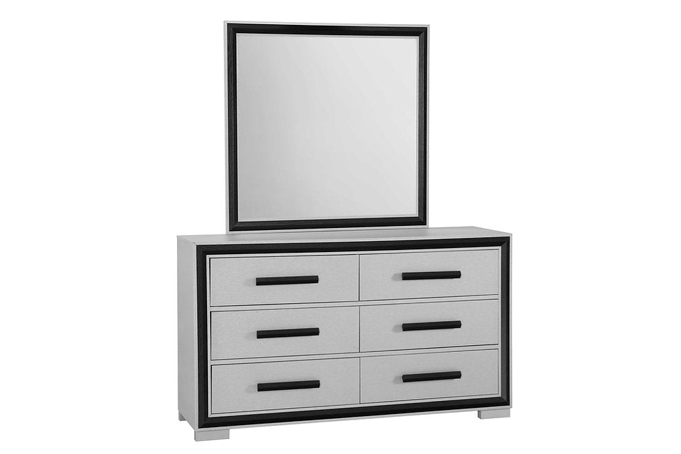 Modern LED Bedroom Collection – Sleek Silver & Black Accents-Amelia（BK）