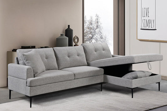 Modern Soft Grey Storage Sectional Sofa-I9060