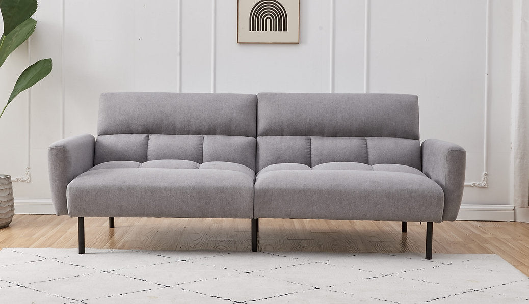 Grey Fabric Sofa Bed with Split Back & Memory Foam-I8041