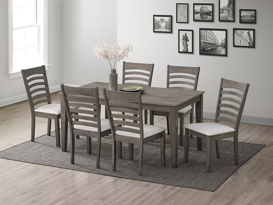 7-Piece Antique Grey Dining Set -I1080