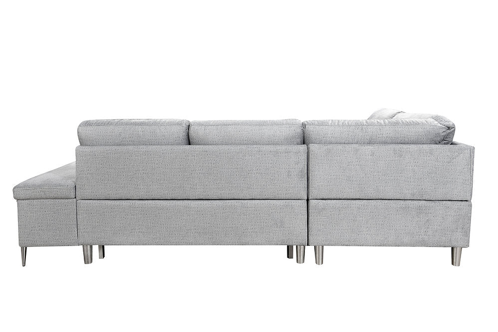 Grey LHF Sofa Bed Sectional with Storage Bench-I9022