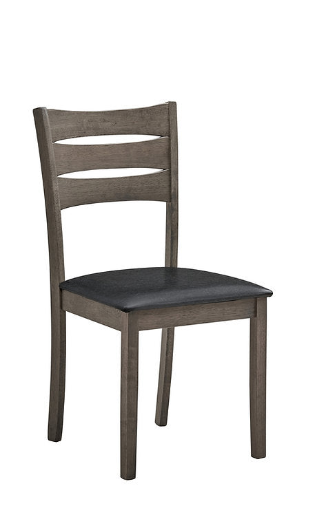 5-Piece Modern Dining Set – Antique Grey Table with Black PU Chairs-I1050(1053C)
