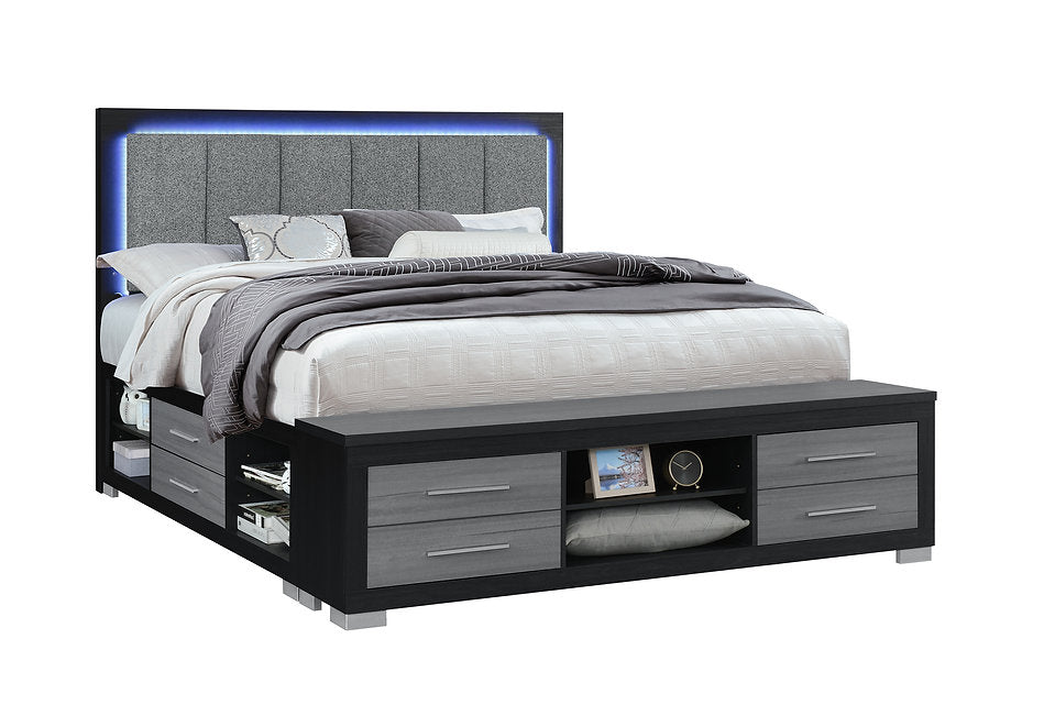 Modern LED Storage Bed & Bedroom Furniture | Emma Black Collection