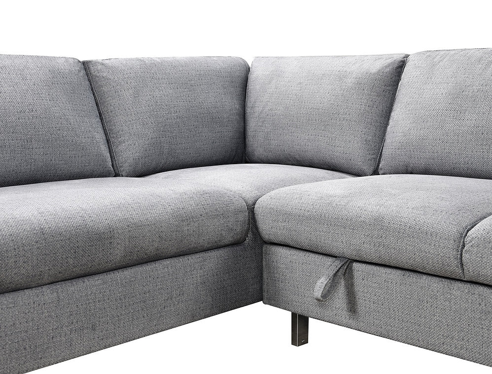 Grey LHF Sofa Bed Sectional with Storage Bench-I9022