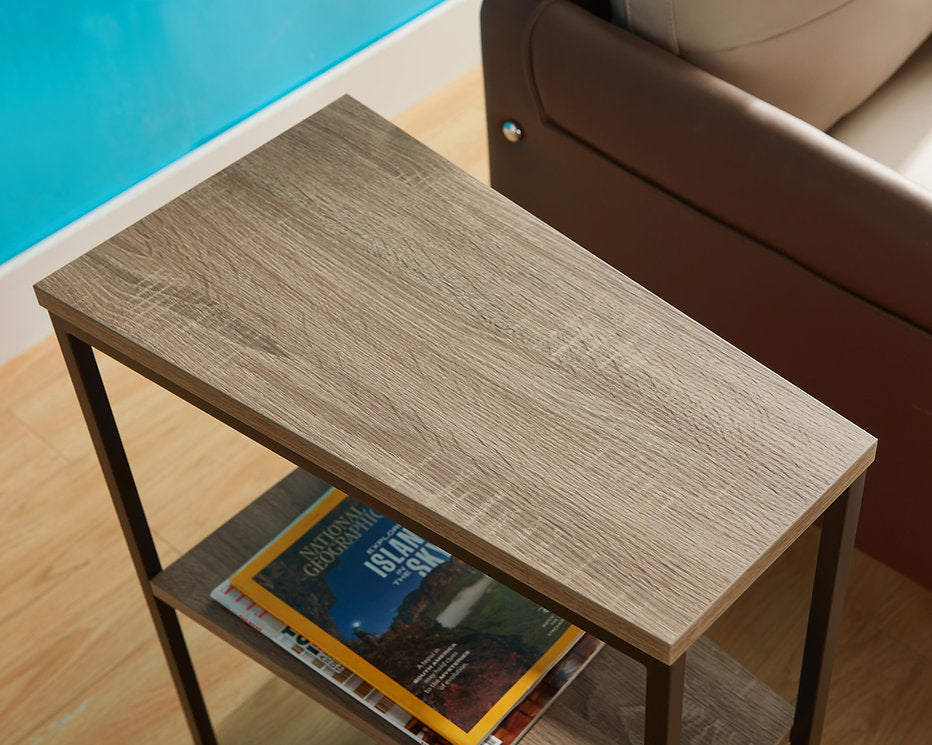 Rustic Reclaimed Wood-Look Side Table-I080