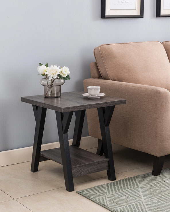 Modern 3-Piece Coffee Table Set – Contemporary Style with Black Metal Legs-I3505