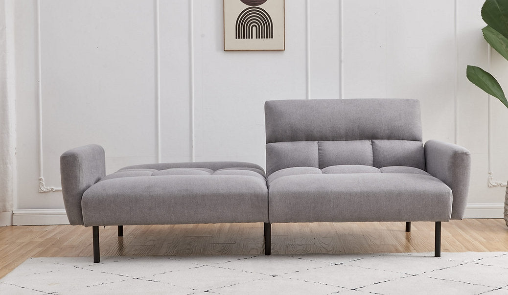 Grey Fabric Sofa Bed with Split Back & Memory Foam-I8041