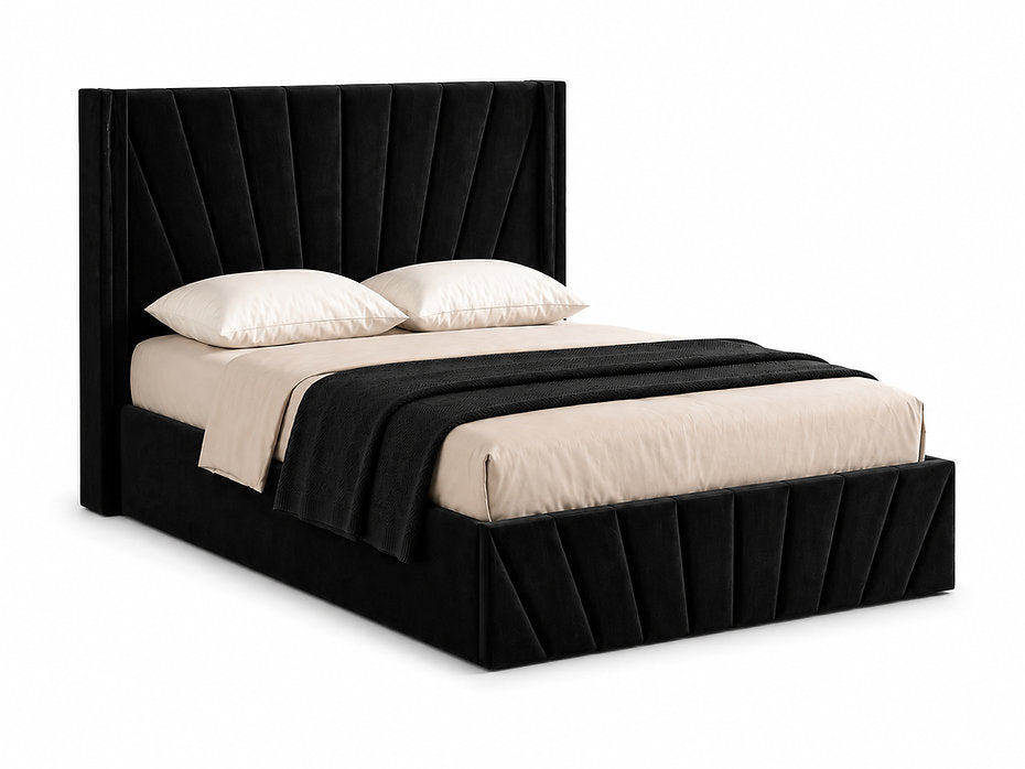 Luxury Velvet Hydraulic Storage Platform Bed – Queen & King | 3 Colours-I5870