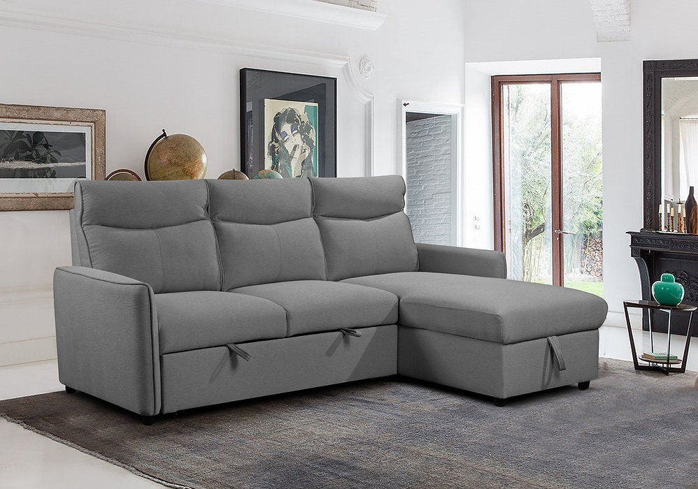Grey Sofa Bed Sectional with Storage & Reversible Chaise-I9027