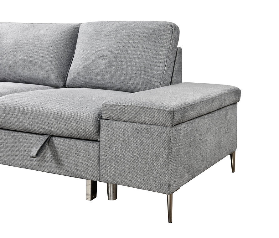 Grey LHF Sofa Bed Sectional with Storage Bench-I9022