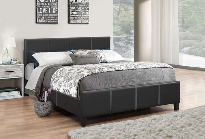 Modern PU Leather Platform Bed with Adjustable Headboard-I174(165)