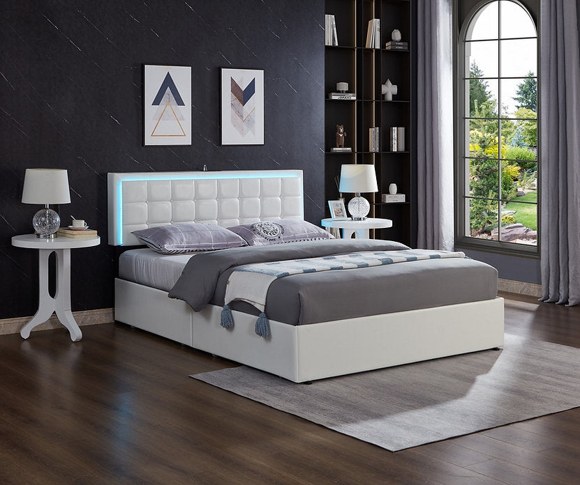 Modern Bed Frame with LED Headboard-I5402